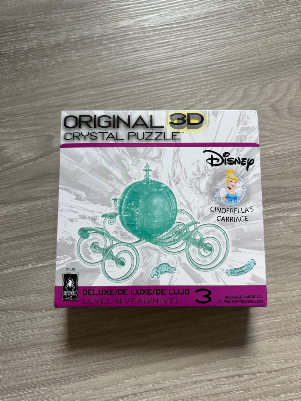 Disney Original 3D Crystal Puzzle Cinderella Carriage - Teal